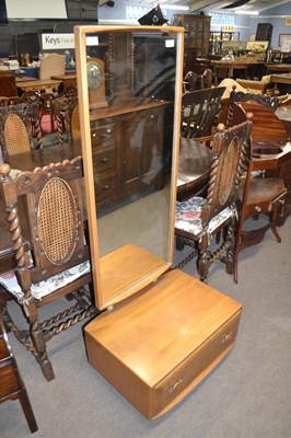 Lot 646 - Blonde Ercol dressing mirror with single...