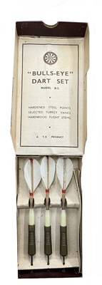 Lot 63 - A boxed set of vintage T.X 'Bulls-Eye' darts,...