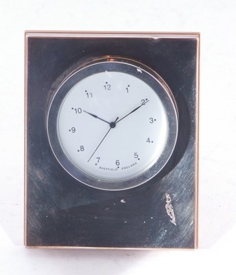 Lot 113 - Elizabeth II silver mounted desk clock of...