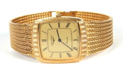 Lot 277 - 9ct gold gents Longines wristwatch with box...