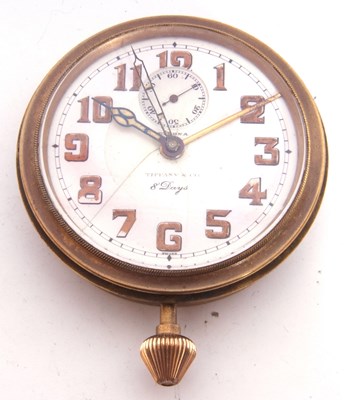 Lot 286 - Eterna & Tiffany & Co 8-day alarm car clock,...