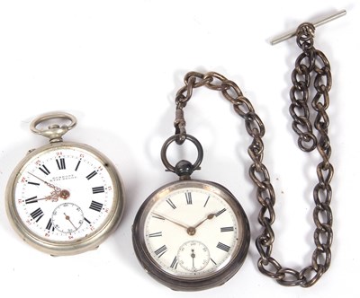 Lot 293 - A lot of two pocket watches, one white metal...