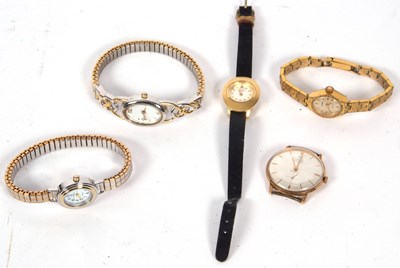 Lot 297 - A mixed lot of four ladies wristwatches and a...