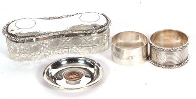 Lot 124 - Mixed Lot: Edwardian cut glass trinket box...