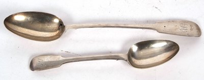 Lot 137 - Victorian silver fiddle pattern basting spoon,...