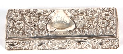 Lot 176 - Edwardian silver hinged lid trinket box of...