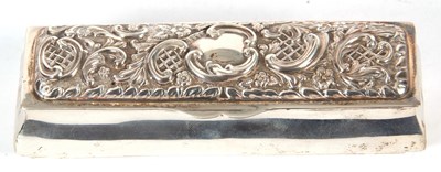 Lot 177 - Edward VII silver trinket box of sarcophacus...