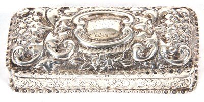 Lot 180 - Late Victorian silver trinket box of...