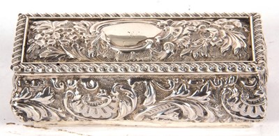 Lot 183 - Edwardian silver trinket box of sarcophacus...