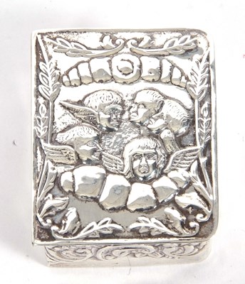 Lot 197 - Modern white metal pill box, the hinged lid...