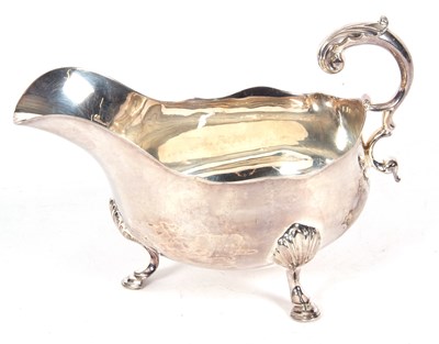 Lot 223 - Victorian silver large sauce boat having a...