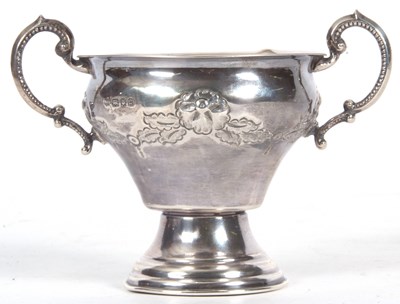 Lot 227 - George V silver twin handled vase of baluster...