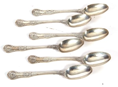 Lot 229 - Set of six Victorian silver Kings pattern...