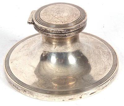 Lot 236 - Large George V silver capstan ink well of...