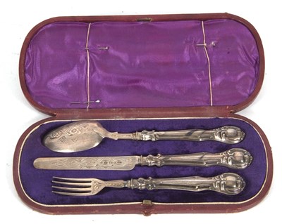 Lot 237 - Victorian silver cased Christening set...