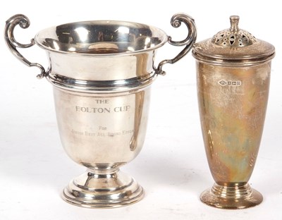 Lot 240 - George V silver twin handled trophy engraved...