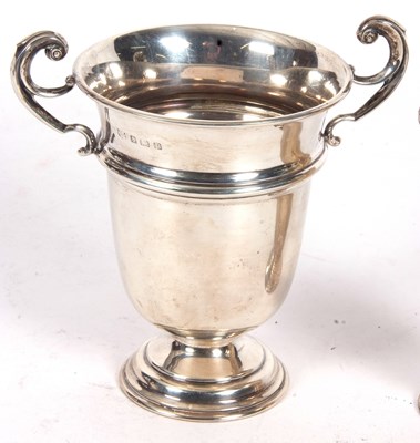 Lot 240 - George V silver twin handled trophy engraved...