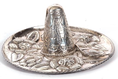 Lot 243 - Large vintage Mexican sterling sombrero...