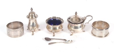 Lot 247 - Mixed Lot:  A three piece condiment set...