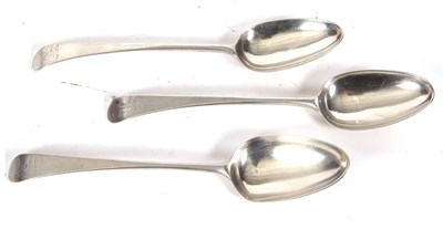 Lot 248 - Three Georgian Old English table spoons each...