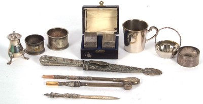 Lot 255 - Mixed lot to include a cased pair of George VI...