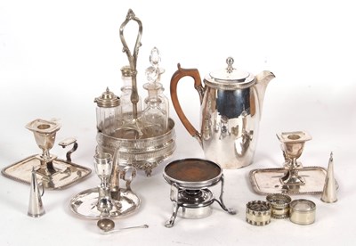 Lot 272 - Box of silver plated wares to include a pair...