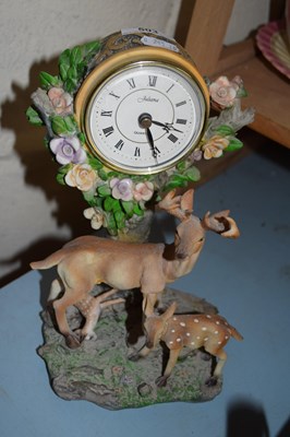 Lot 503 - Modern mantel clock with deer decoration