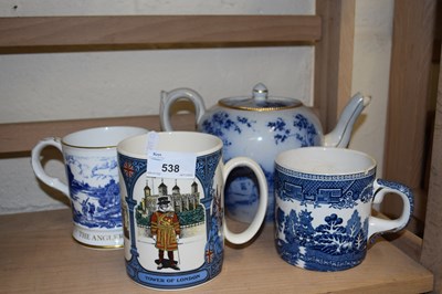 Lot 538 - Mixed Lot: Blue and white teapot, Wedgwood...