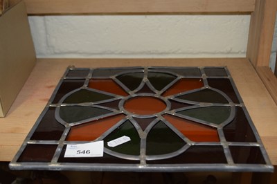 Lot 546 - Modern lead glazed coloured panel