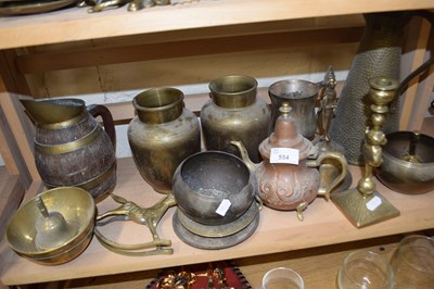 Lot 554 - Mixed Lot: Various assorted brass vases, jug...