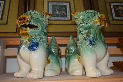 Lot 557 - Pair of modern Chinese Foo dogs and various...