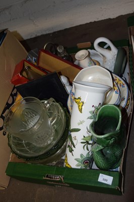 Lot 599 - One box of various ceramics to include...
