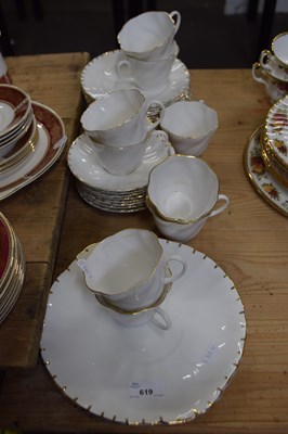Lot 619 - Quantity of Queens gilt decorated tea wares