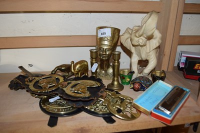 Lot 659 - Mixed Lot: Horse brasses, various ornaments etc