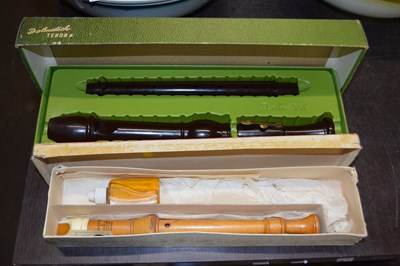 Lot 672 - Two boxed recorders, one is a Dolmetsch Tenor...