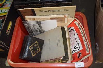 Lot 678 - One box of various books and ephemera to...