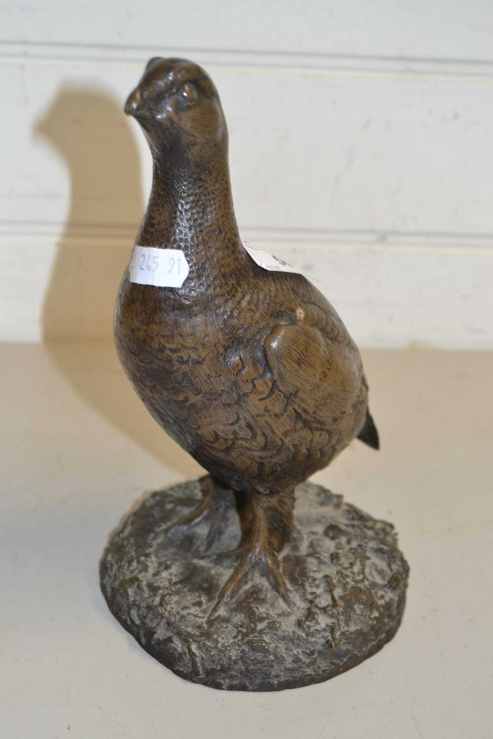 Lot 56 - Bronzed resin model of a grouse