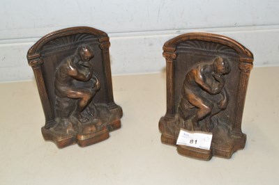 Lot 81 - Pair of bronzed metal figural book ends