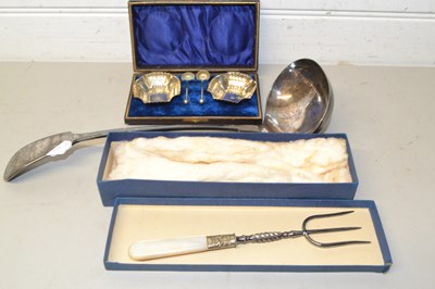 Lot 110 - Mixed Lot: Silver plated soup ladle, silver...