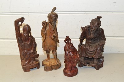 Lot 111 - Mixed Lot: Carved Chinese figures