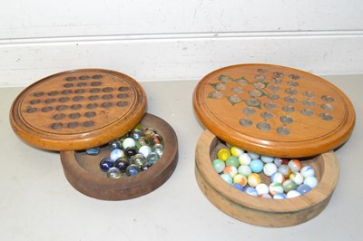 Lot 123 - Two Solitaire boards with marbles