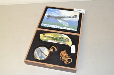 Lot 145 - Boxed reproduction Spitfire pen knife and...