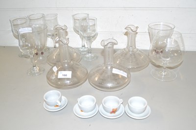 Lot 166 - Mixed Lot: Various decanters, drinking glasses...