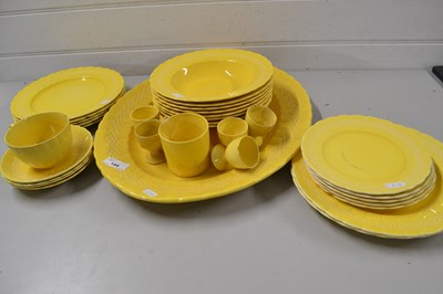 Lot 199 - Quantity of Soho pottery, yellow glazed dinner...