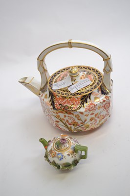 Lot 468 - Crown Derby Teapot and Miniature Teapot