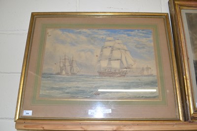 Lot 206 - T B Horner, study of Naval ships, watercolour,...