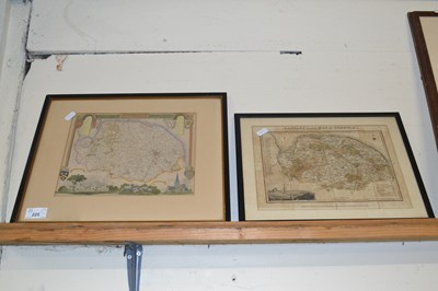 Lot 225 - Langleys new map of Norfolk, framed and one...