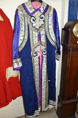 Lot 245 - Chinese silk and needlework gown decorated...