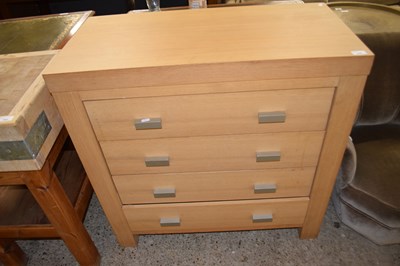Lot 259 - Modern light oak finish four drawer chest