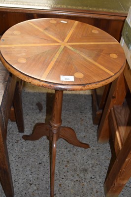 Lot 261 - 20th Century pine inlaid pedestal wine table...